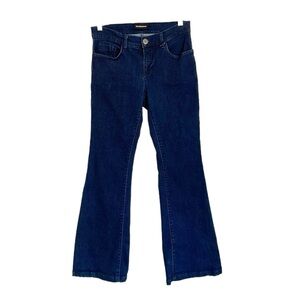 Rocco Barocco Bootcut Dark Wash Y2k Heart Embroidered Pocket Jeans size 30